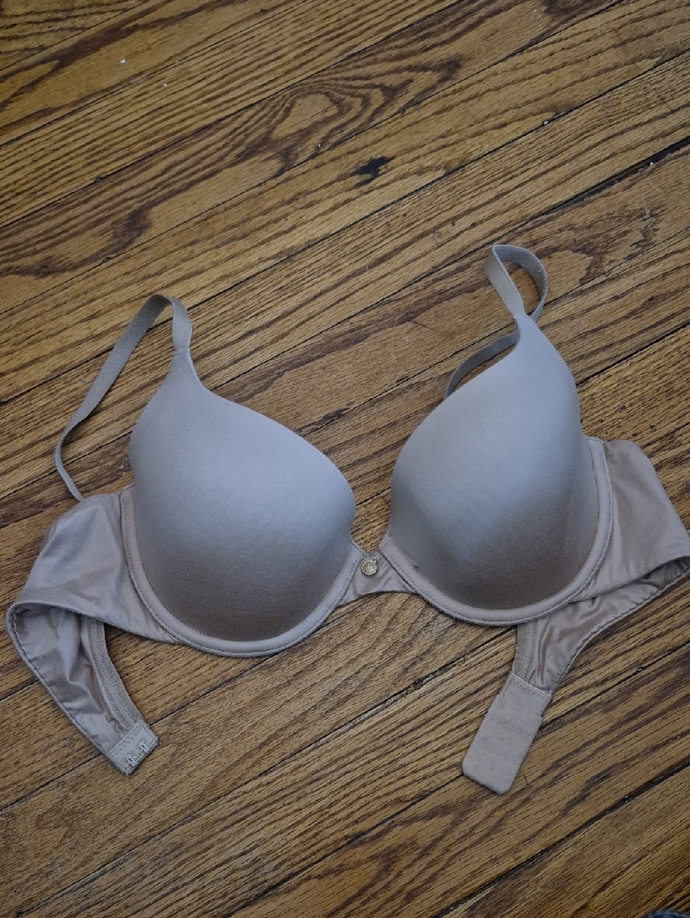 Victoria’s Secret 34C Lined Demi Bra With Charm Light Tan VS Push Up 2 Hooks